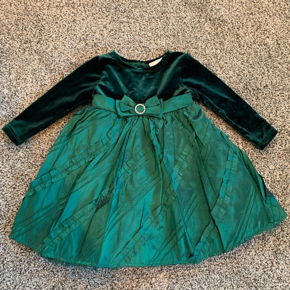 green baby christmas dress